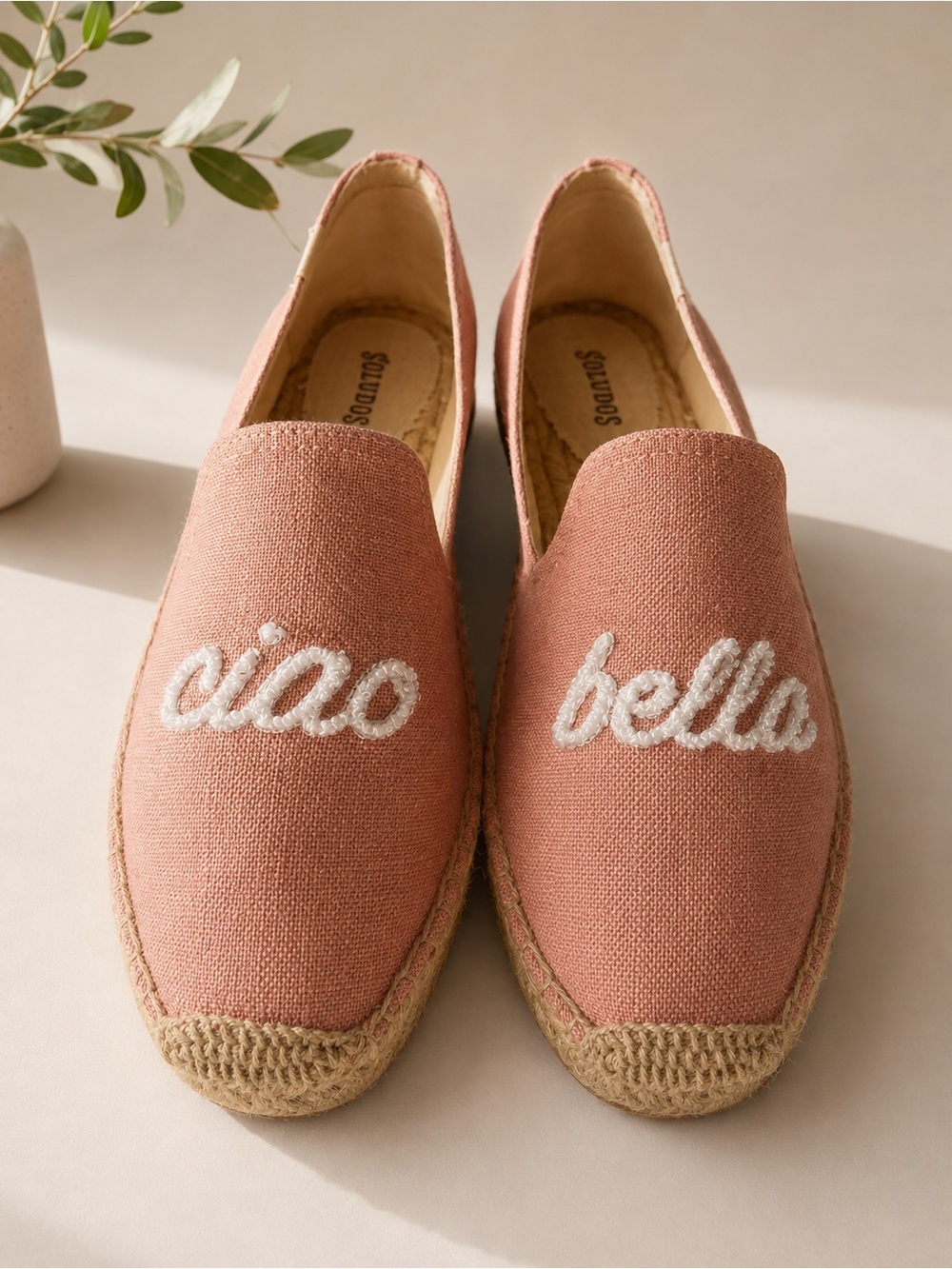Soludos Ciao Bella Pink Espadrille Flats